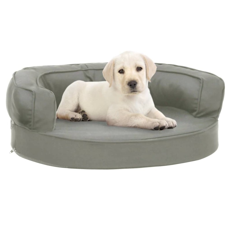 vidaXL Materasso Ergonomico per Cani 60x42 cm Effetto Lino Grigio vidaXL Materasso Ergonomico per Cani 60x42 cm Effetto Lino Grigio