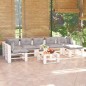 vidaXL Salotto da Giardino su Pallet 8 pz con Cuscini in Legno di Pino