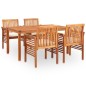 vidaXL Set da Pranzo da Giardino 5 pz con Cuscini Massello di Acacia vidaXL Set da Pranzo da Giardino 5 pz con Cuscini Massello di Acacia