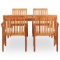 vidaXL Set da Pranzo da Giardino 5 pz con Cuscini Massello di Acacia vidaXL Set da Pranzo da Giardino 5 pz con Cuscini Massello di Acacia