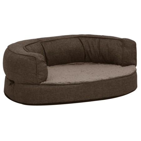 vidaXL Materasso Ergonomico per Cani 60x42cm Pile Effetto Lino Marrone