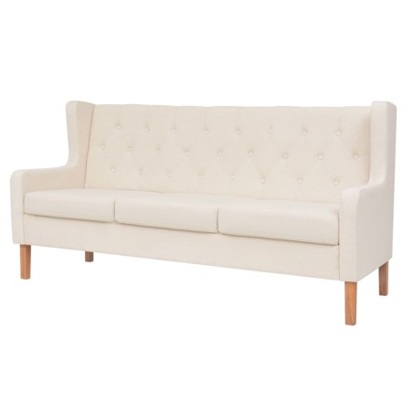 vidaXL Set Divani 3 pz in Tessuto Bianco Crema