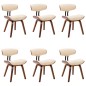 vidaXL Sedie da Pranzo 6 pz Crema in Legno Piegato e Similpelle vidaXL Sedie da Pranzo 6 pz Crema in Legno Piegato e Similpelle