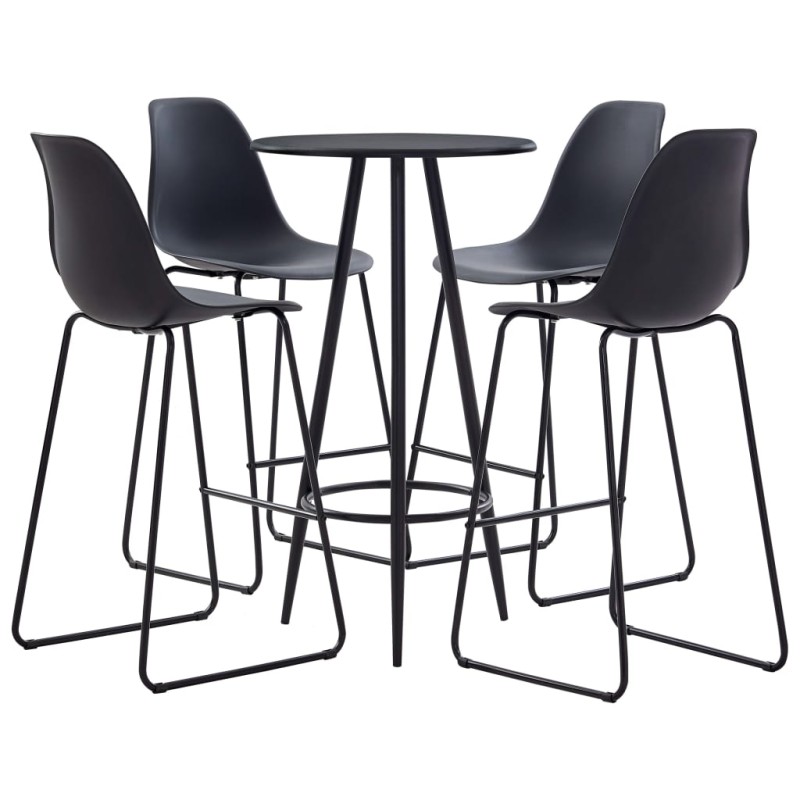 vidaXL Set da Bar 5 pz in Plastica Nero vidaXL Set da Bar 5 pz in Plastica Nero