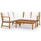 vidaXL Set Divani da Giardino 4 pz con Cuscini Crema in Legno Acacia vidaXL Set Divani da Giardino 4 pz con Cuscini Crema in Legno Acacia