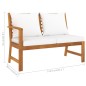 vidaXL Set Divani da Giardino 4 pz con Cuscini Crema in Legno Acacia vidaXL Set Divani da Giardino 4 pz con Cuscini Crema in Legno Acacia