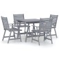 vidaXL Set Pranzo da Giardino 5 pz in Legno Massello di Acacia Grigio