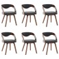 vidaXL Sedie da Pranzo 6 pz Grigio Scuro in Legno Piegato e Tessuto vidaXL Sedie da Pranzo 6 pz Grigio Scuro in Legno Piegato e Tessuto