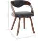 vidaXL Sedie da Pranzo 6 pz Grigio Scuro in Legno Piegato e Tessuto vidaXL Sedie da Pranzo 6 pz Grigio Scuro in Legno Piegato e Tessuto