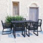 vidaXL Set da Pranzo da Giardino 7 pz in Rattan PVC Nero vidaXL Set da Pranzo da Giardino 7 pz in Rattan PVC Nero