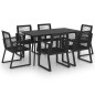 vidaXL Set da Pranzo da Giardino 7 pz in Rattan PVC Nero vidaXL Set da Pranzo da Giardino 7 pz in Rattan PVC Nero