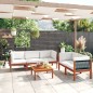 vidaXL Set Divani da Giardino 6 pz con Cuscini Crema Massello Acacia vidaXL Set Divani da Giardino 6 pz con Cuscini Crema Massello Acacia