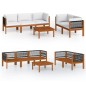 vidaXL Set Divani da Giardino 6 pz con Cuscini Crema Massello Acacia vidaXL Set Divani da Giardino 6 pz con Cuscini Crema Massello Acacia