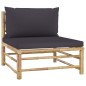 vidaXL Set Divani da Giardino 7 pz con Cuscini Grigio Scuro in Bambù vidaXL Set Divani da Giardino 7 pz con Cuscini Grigio Scuro in Bambù