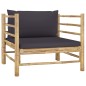 vidaXL Set Divani da Giardino 7 pz con Cuscini Grigio Scuro in Bambù vidaXL Set Divani da Giardino 7 pz con Cuscini Grigio Scuro in Bambù
