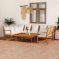 vidaXL Set Divani da Giardino 9 pz con Cuscini Crema in Legno Acacia vidaXL Set Divani da Giardino 9 pz con Cuscini Crema in Legno Acacia