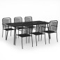 vidaXL Set da Pranzo da Esterni 7 pz in Corda di Cotone e Acciaio Nero vidaXL Set da Pranzo da Esterni 7 pz in Corda di Cotone e Acciaio Nero