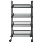 vidaXL Carrello da Cucina con 4 Ripiani Nero 46x26x64 cm in Ferro