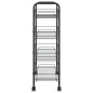 vidaXL Carrello da Cucina con 4 Ripiani Nero 46x26x64 cm in Ferro