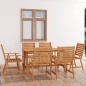 vidaXL Set da Pranzo da Giardino 7 pz in Legno Massello di Acacia vidaXL Set da Pranzo da Giardino 7 pz in Legno Massello di Acacia