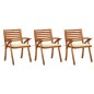 vidaXL Sedie da Pranzo da Giardino con Cuscini 3 pz Massello di Acacia vidaXL Sedie da Pranzo da Giardino con Cuscini 3 pz Massello di Acacia