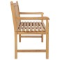 vidaXL Panca da Giardino e Cuscino Bianco Crema 120cm Massello di Teak