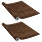vidaXL Pellicole Autoadesive Mobili 2 pz Rovere Scuro 500x90 cm PVC vidaXL Pellicole Autoadesive Mobili 2 pz Rovere Scuro 500x90 cm PVC