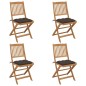 vidaXL Sedie da Giardino Pieghevoli 4 pz con Cuscini Massello Acacia vidaXL Sedie da Giardino Pieghevoli 4 pz con Cuscini Massello Acacia