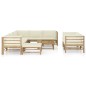 vidaXL Set Salotto da Giardino 10pz con Cuscini Bianco Crema in Bambù vidaXL Set Salotto da Giardino 10pz con Cuscini Bianco Crema in Bambù