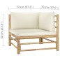 vidaXL Set Salotto da Giardino 10pz con Cuscini Bianco Crema in Bambù vidaXL Set Salotto da Giardino 10pz con Cuscini Bianco Crema in Bambù