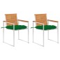 vidaXL Sedie da Giardino 2 pz con Cuscini in Legno Acacia e Acciaio vidaXL Sedie da Giardino 2 pz con Cuscini in Legno Acacia e Acciaio