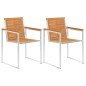 vidaXL Sedie da Giardino 2 pz con Cuscini in Legno Acacia e Acciaio vidaXL Sedie da Giardino 2 pz con Cuscini in Legno Acacia e Acciaio