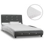 vidaXL Letto con Materasso Grigio in Similpelle 90x200 cm vidaXL Letto con Materasso Grigio in Similpelle 90x200 cm