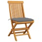 vidaXL Sedie da Giardino con Cuscini Grigi 2 pz in Massello di Teak vidaXL Sedie da Giardino con Cuscini Grigi 2 pz in Massello di Teak