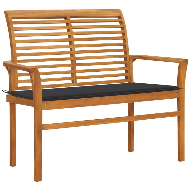 vidaXL Panca da Giardino con Cuscino Antracite 112 cm in Legno di Teak vidaXL Panca da Giardino con Cuscino Antracite 112 cm in Legno di Teak