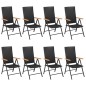 vidaXL Set da Pranzo da Giardino 9 pz Nero e Marrone vidaXL Set da Pranzo da Giardino 9 pz Nero e Marrone