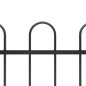 vidaXL Recinzione da Giardino con Punta Tonda in Acciaio 10,2x1 m Nera
