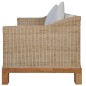 vidaXL Set di Divani 2 pz con Cuscini in Rattan Naturale vidaXL Set di Divani 2 pz con Cuscini in Rattan Naturale