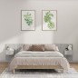 Testiera Letto con Comodini in Legno Multistrato Grigio Sonoma Testiera Letto con Comodini in Legno Multistrato Grigio Sonoma