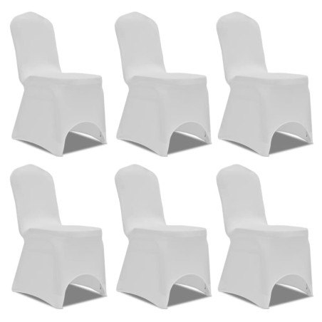 vidaXL Coprisedie in Tessuto Elasticizzato Bianco 12 pz