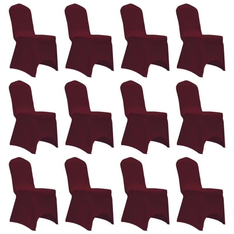 vidaXL Coprisedia in Tessuto Elasticizzato Borgogna 12 pz vidaXL Coprisedia in Tessuto Elasticizzato Borgogna 12 pz