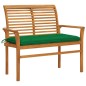vidaXL Panca da Giardino con Cuscino Verde 112 cm in Legno di Teak vidaXL Panca da Giardino con Cuscino Verde 112 cm in Legno di Teak