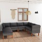 vidaXL Set Divani da Giardino 8 pz con Cuscini in Polyrattan Grigio vidaXL Set Divani da Giardino 8 pz con Cuscini in Polyrattan Grigio