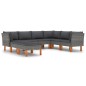 vidaXL Set Divani da Giardino 8 pz con Cuscini in Polyrattan Grigio vidaXL Set Divani da Giardino 8 pz con Cuscini in Polyrattan Grigio