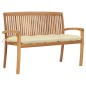 vidaXL Panchina da Giardino Impilabile e Cuscino 128,5cm Teak Massello vidaXL Panchina da Giardino Impilabile e Cuscino 128,5cm Teak Massello