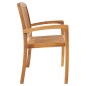 vidaXL Panchina da Giardino Impilabile e Cuscino 128,5cm Teak Massello vidaXL Panchina da Giardino Impilabile e Cuscino 128,5cm Teak Massello