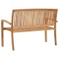 vidaXL Panchina da Giardino Impilabile e Cuscino 128,5cm Teak Massello vidaXL Panchina da Giardino Impilabile e Cuscino 128,5cm Teak Massello