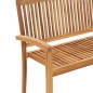 vidaXL Panchina da Giardino Impilabile e Cuscino 128,5cm Teak Massello vidaXL Panchina da Giardino Impilabile e Cuscino 128,5cm Teak Massello