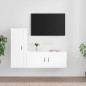 Set di Mobili Porta TV 2 pz Bianco in Legno Multistrato Set di Mobili Porta TV 2 pz Bianco in Legno Multistrato