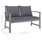 vidaXL Set Divani da Giardino 3 pz con Cuscini in Legno Acacia Grigio vidaXL Set Divani da Giardino 3 pz con Cuscini in Legno Acacia Grigio
